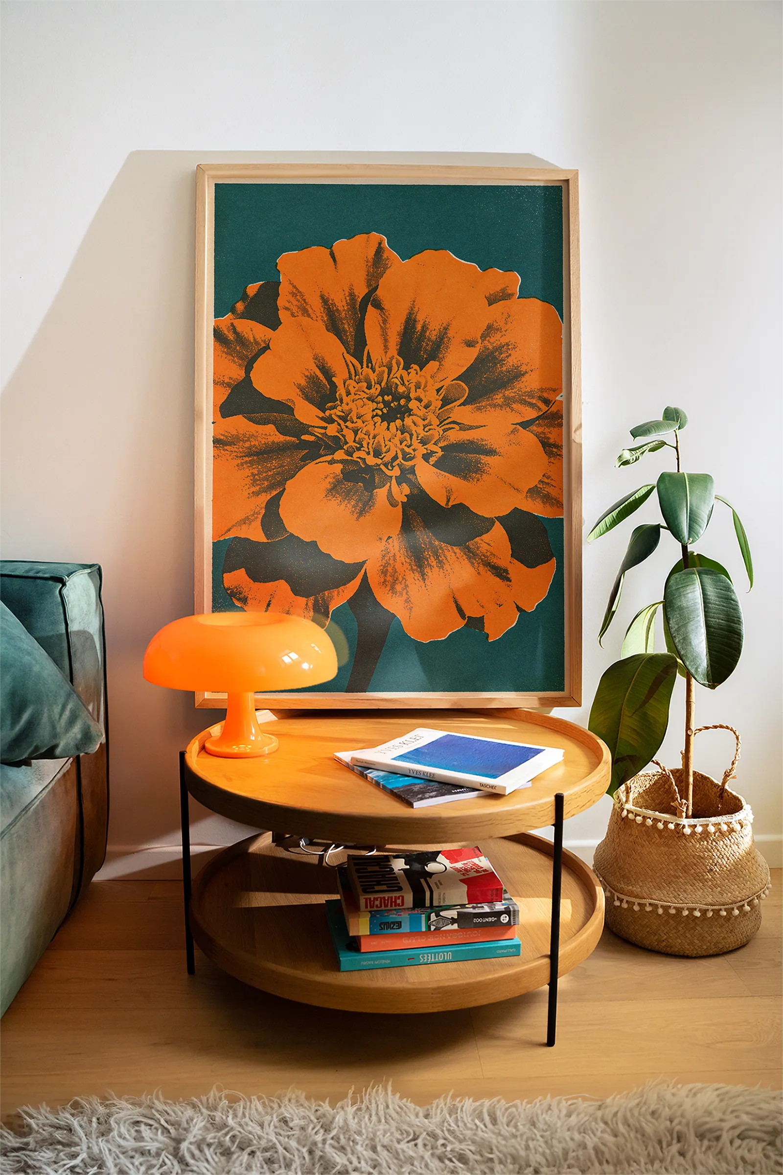 Studentenblume in Petrol